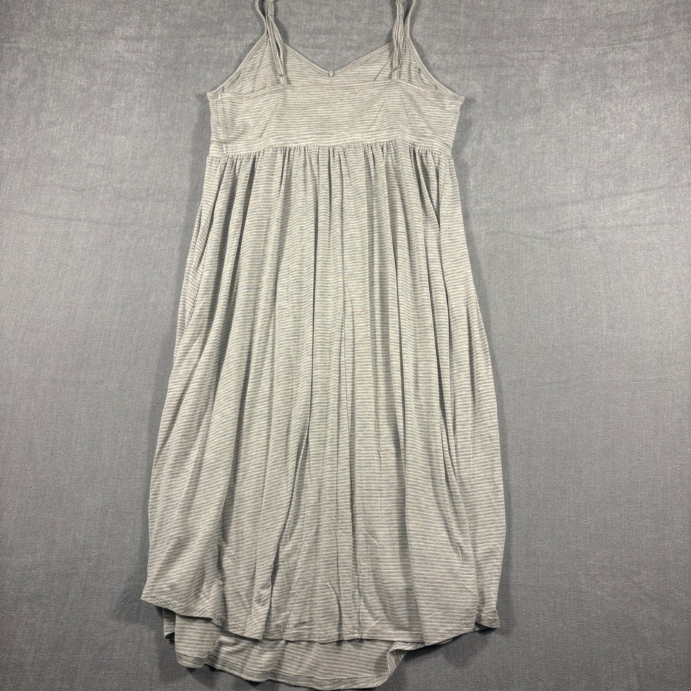 Stars Above Womens Large Gray Striped Modal Sleep Dress Nightgown Sleeveless